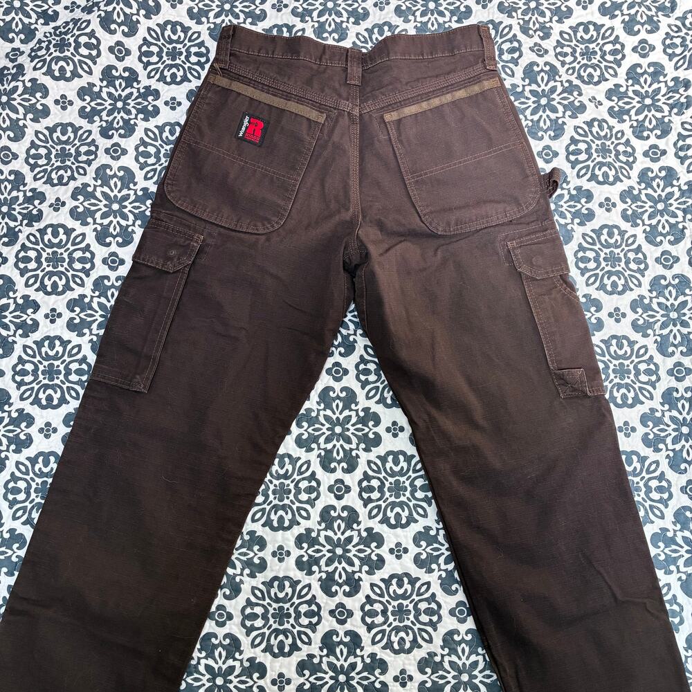 Wrangler Riggs Brown Carpenter Work Pants 30x30 | Utility Cargo Distressed - Picture 10 of 11